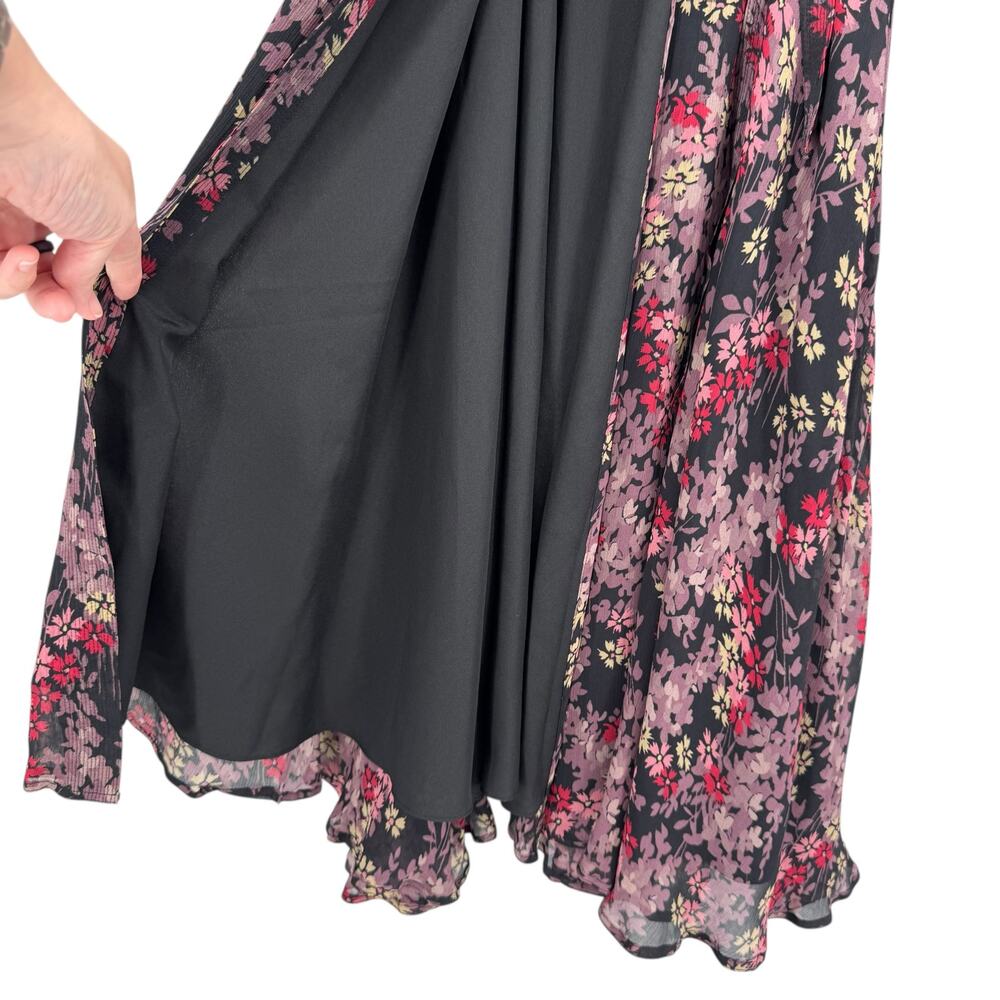 Polo Ralph Lauren Dark Mauve Pink Floral Crepe Long Sleeve Midi Wrap Dress - Picture 8 of 13